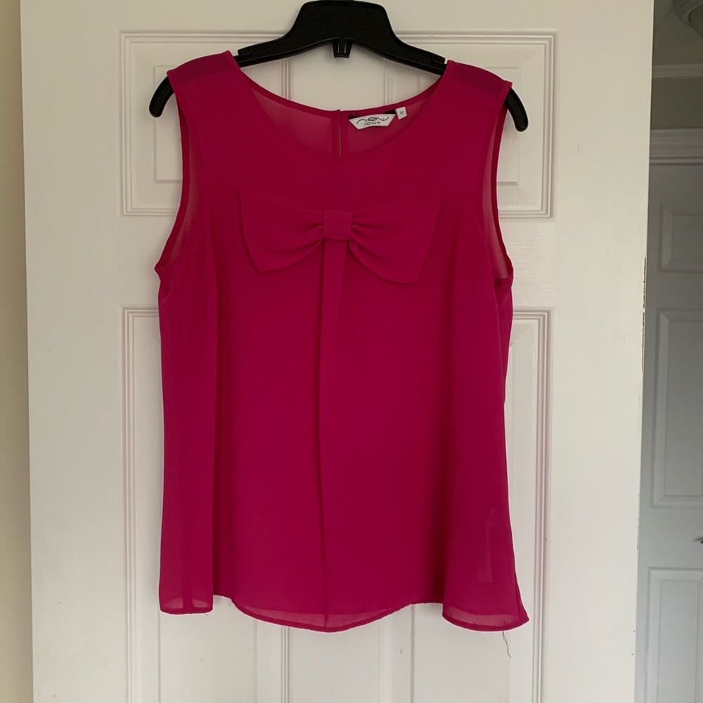 Sheer Tank with Bow Detail
